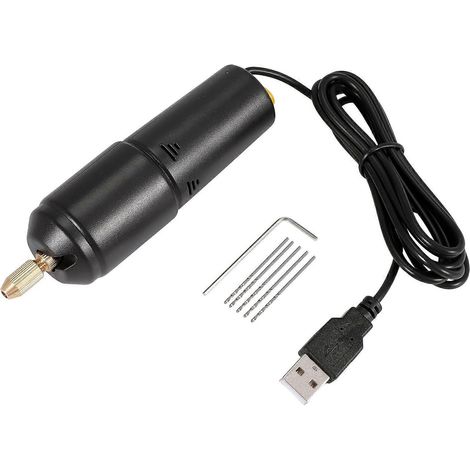 Jewelry Tools Mini Electric Drill Handheld with 5 Drill Bits-- (1/5)