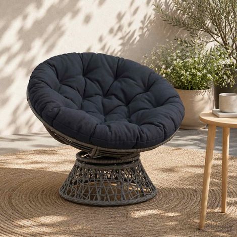 vidaXL Cojín para Silla Colgante VIANEN 100% Poliéster Azul Oscuro (1/5)