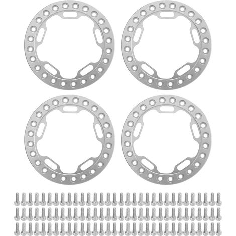 Stück 1,9 Zoll Außenring-Sicherungsringe für 1/10 RC-Cars, silberne Beadlock-Ringe (1/5)