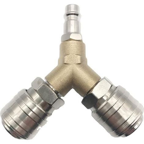 Distributeur d'air Comprimé, Connecteur d'air Comprimé, Interrupteur d'air Comprimé, Avec deux Connecteurs Filetés 1/4 Pouce, en laiton Antirouille, Entièrement Assemblé, (1/5)