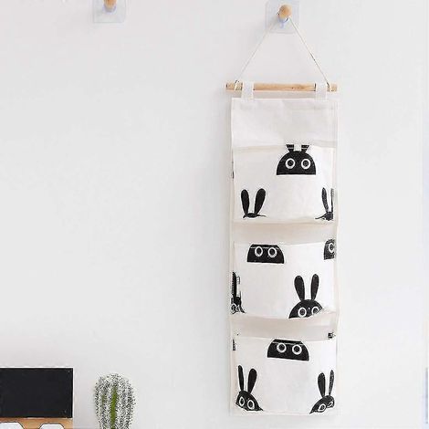 Organisateur suspendu pour chambre d'enfant avec système de rangement à 3 poches, pour porte ou mur, sac à ustensiles suspendu (1/5)