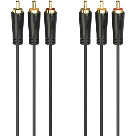Hama Audio-/Video-Kabel 3 Cinch-Stecker vergoldet, 3,0