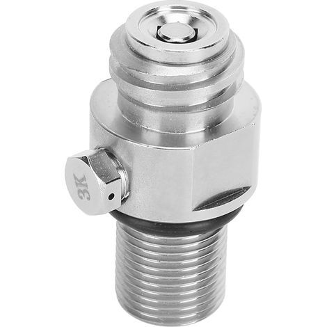 Accessoire de valve pour bouteille de gazeuse SodaStream, filetage M18x1,5 TR21-4, finition argent électroplaqué. (1/5)