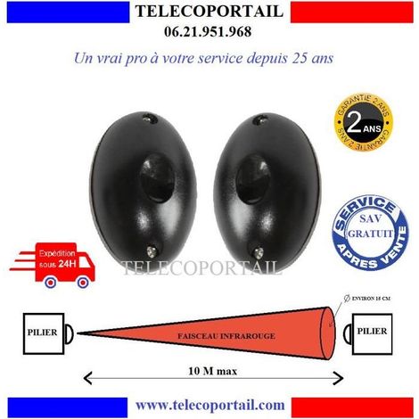 JEU DE PHOTOCELLULES INFRAROUGE UNIVERSELLES POUR MOTORISATION DE PORTE ET PORTAIL (1/3)