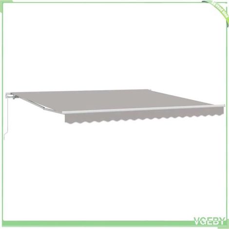 Store rétractable - FAFEICY - 3330799 - 400 x 350 x 165 cm - Gris clair / Blanc - Polyester & métal (1/5)