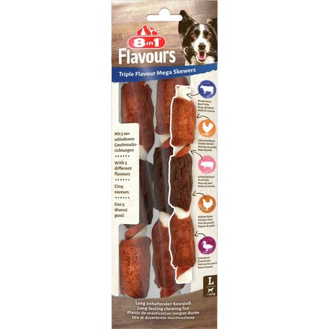 8in1 Hundeleckerli Triple Flavour Mega Skewers 80 g