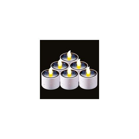 Solar-Teelichter für den Außenbereich – Wasserdichte LED-Teelichter mit Dämmerungssensor (6er-Set) – Wiederverwendbare Dekorationslichter für Laternen, Gärten, Camping und Innenräume (5-Crezuo)