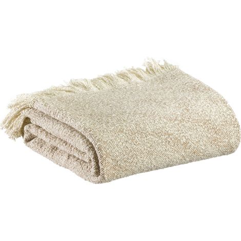 VIVARAISE - Plaid chiné Jane en bouclette - Marron - Polyester recyclé et coton (130 x 160 cm) (1/3)