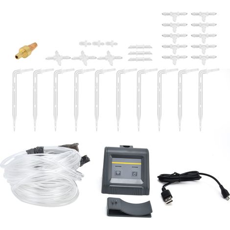 Kit d'irrigation goutte à goutte avec programmateur d'arrosage intelligent et connexion Wi-Fi, modes automatique et manuel. (1/5)
