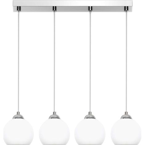 Suspension chromée, abat-jour blanc moka argenté 13-671