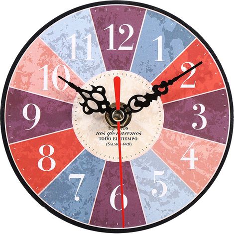 Horloge murale ronde en MDF antique de style européen, 1 pièce, pour la décoration de la maison ou du bureau 9