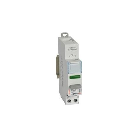 Poussoir modulaire double fonction contact 1NO + voyant LED vert 110V à 400V - 1 module - LEGRAND