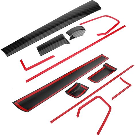 Set mit 6 dekorativen Aufklebern für die Mittelkonsole des Honda Civic der 10. Generation (2016-2018), Armaturenbrettverkleidungen, schwarzen Innenraumschutz, Autozubehör. (1/5)