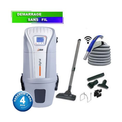 Centrale d'aspiration SACH VAC Digital 2.4 kW - Garantie 4 ans - Surface jusqu’à 500 m² - Set de nettoyage (1/5)