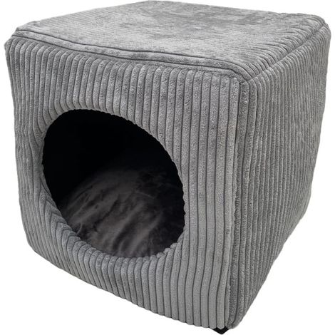 Lebon Katzenhöhle Cubo 40 x 40 cm silber Bett