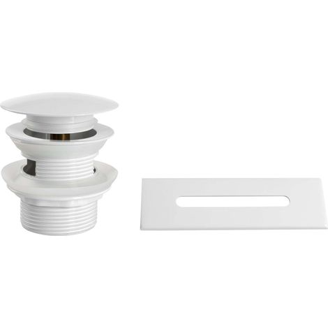Aqualine - Ablaufgarnitur und Überlaufabdeckung für Badewanne, ClickClack, weiß glänzend TF9005W (1/4)