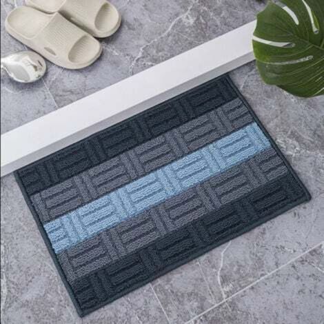 1 Tapis de Cuisine Tissage Bordé Absorbant Antidérapant En Différentes Tailles Bleu - 37x57 cm (1/4)