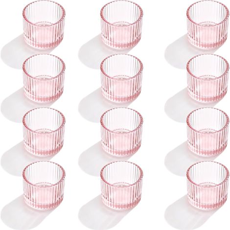 Lot de 12 photophores Roses, photophores en Verre pour la décoration de Table, Mariages, Noël, Saint-Valentin et décoration intérieure (1/5)