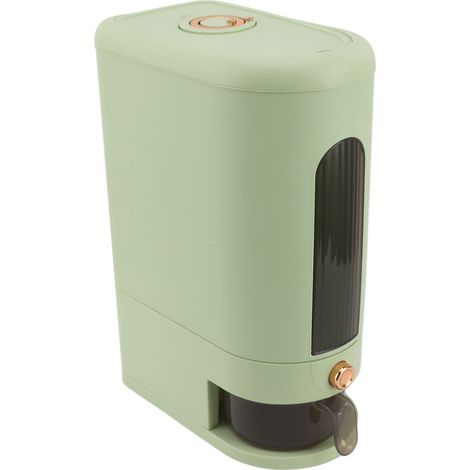 Distributeur de riz grande capacité, boîte de conservation hermétique transparente avec fenêtre pour aliments secs (farine, céréales, légumineuses), vert menthe, capacité de 10 kg (22 lb). (1/5)