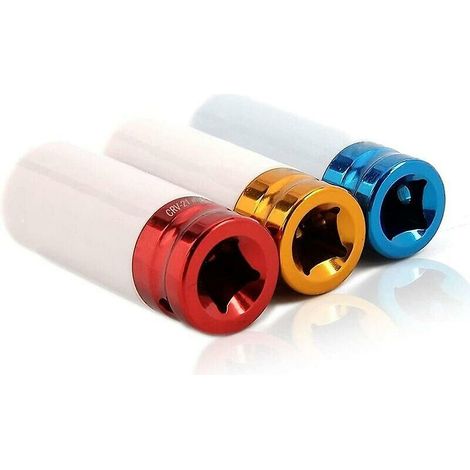 royaluxe -Jeu de douilles de serrage, douilles à chocs pour roues en alliage, embout de tournevis, coul du manchon de pneu 17 mm, 19 mm, 21 mm Clé à douille (1/5)