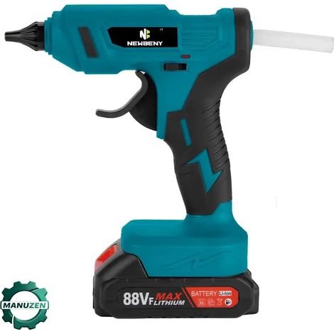 Manuzen - Pistolet à colle chaude sans fil 18 V 280 °C – 2 batteries – Avec 2 batteries (1/5)