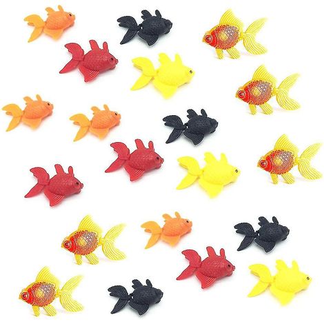 Lot de 20 poissons rouges artificiels réalistes en plastique pour aquarium, avec mouvements. (1/4)