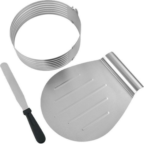 Set da 3 pezzi per pane, torte a più piani, accessori, tagliapasta in acciaio inox, grande e portatile. (1/4)