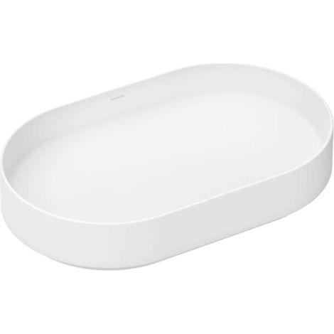 Hansgrohe Xuniva Evo U - Lavabo da appoggio, 65x40 cm, senza troppopieno, senza foro per rubinetto, bianco opaco 60325700