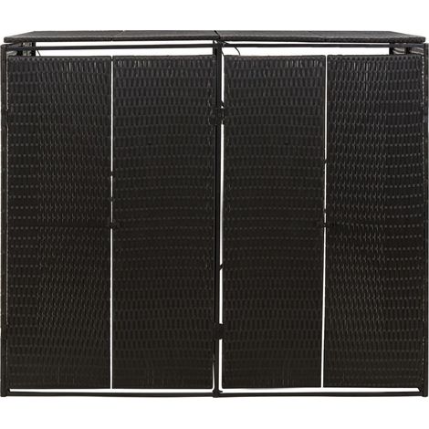 Maison Exclusive - Mülltonnenbox für 2 Tonnen Schwarz 140x80x117 (1/5)