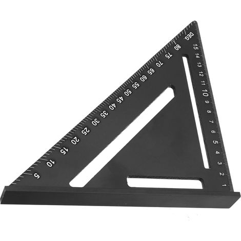 Dreieckiger Winkelmesser für die Holzbearbeitung aus Aluminiumlegierung, Industriewinkelmesser, 0–90°, 1 mm–150 mm (1/5)