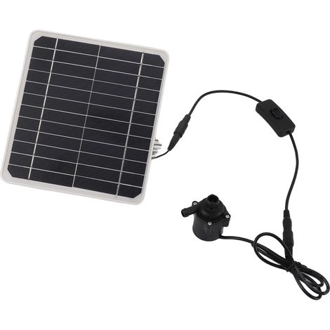 Kit de pompe à eau solaire 50 W avec panneau solaire, fonctionnement 24 h/24, pompe pour fontaine à eau avec interrupteur de réglage, idéale pour l'abreuvement des oiseaux et des poissons. (1/5)
