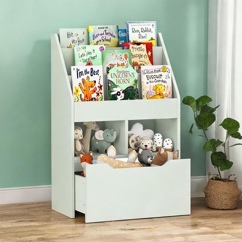 Meuble de rangement enfant 90 cm avec tiroir et casiers en MDF (1/5)