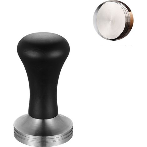 Prensador de café negro de 58 mm, base de acero inoxidable 304, prensador de espresso profesional, apto para portafiltros de cafeteras, herramienta de barista (58 mm) (1/3)