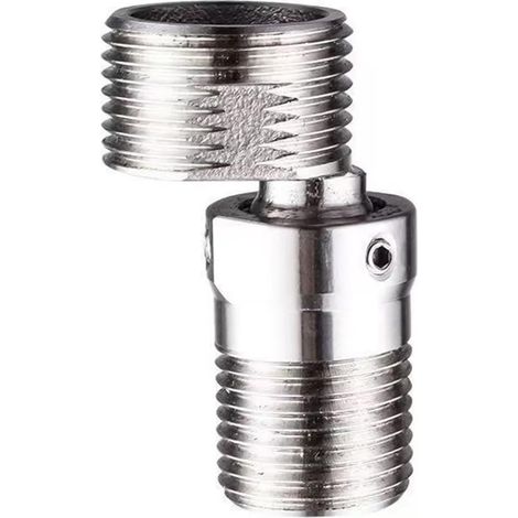 Adaptateur de robinet de douche mural avec base incurvée en angle, rotatif à 360°, vis excentrique et réglage de l'angle. (1/5)