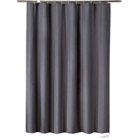 Rideau de Douche Gris Anthracite avec Crochets, 180x180cm, Imperméable et Lavable en Polyester, Anti-Moisissure pour Salle de Bains (1/4)