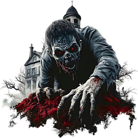 Décorations murales d'Halloween Zombies gothiques effrayants défonçant les murs (autocollant réaliste) (1/5)