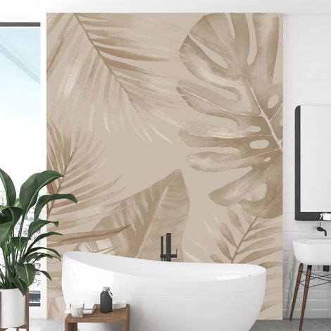 Papier peint panoramique - Feuilles tropicales - 191 cm x 255 cm (1/4)
