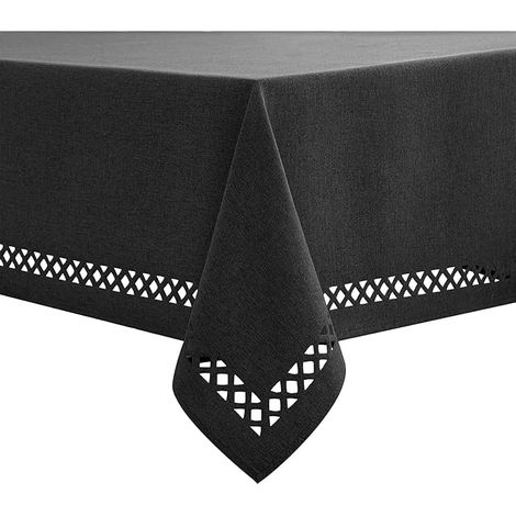 Tovaglia Impermeabile Antimacchia Rettangolare Nera 140x220 cm (1/5)