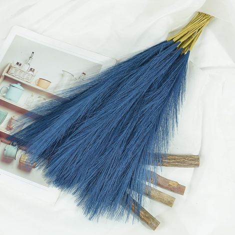 10 pcs Herbe de Pampa Artificielle, Tiges Séchées Duveteuses pour Bouquets de Mariage et Déco Roseau (1/5)