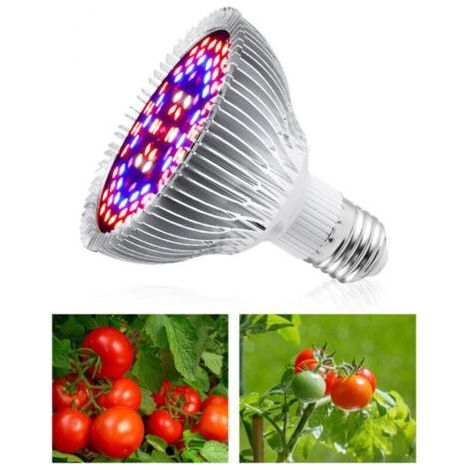 Ampoule de lampe de plante à spectre complet 50 W E27 Base 78 perles LED Bonne dissipation de la chaleur Ampoule de croissance pour serres semis de légumes AC85-265 V,DUBUNS (1/4)