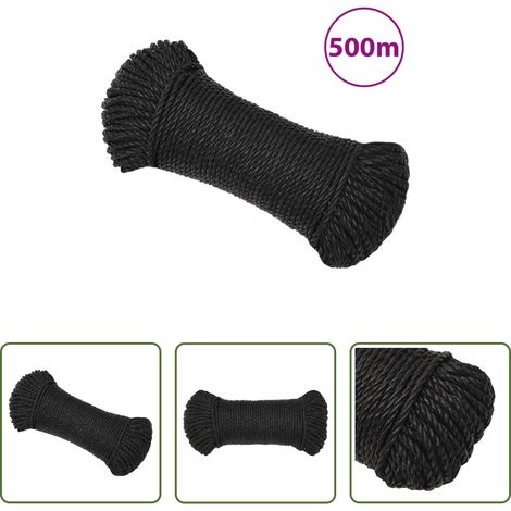 Corde torsadée -  Corde de travail Noir 6 mm 500 m polypropylène (1/5)