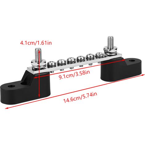 Set mit 6 elektrischen Anschlussblöcken (100 A), 12–48 V Verteilerschiene, Schraubklemmen, Anschlussblock für Solarmodule und Boote (1/5)