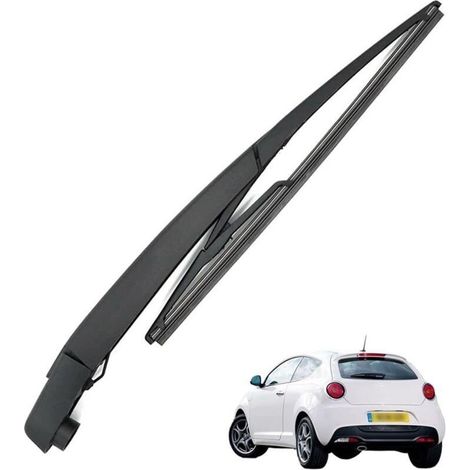Bras Essuie Glace Arrière et Balai Essuie Glace, Arrière de Bras d'Essuie-Glace en Caoutchouc Naturel Toutes Saisons Kit Compatible avec Alfa Romeo Mito 2008-2018 (1/5)