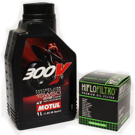 Aceite MOTUL 300V 15W50 1L + Filtro Hiflo HF650 KTM Adventure Duke Rally RC8 (1/3)