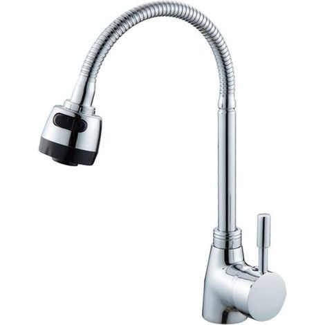 Robinet de cuisine multifonctionnel pour eau chaude et froide Robinet de cuisine créatif chromé (1/4)