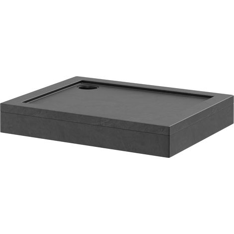Pearlstone Slate 900mm x 700mm x 40mm Rectangular Shower Tray and Plinth (1/4)