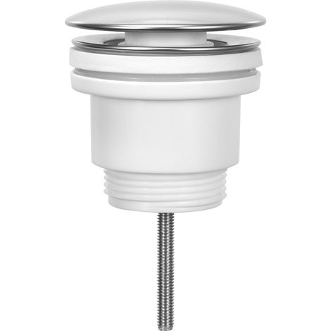 Bonde de lavabo 5/4", clic-clac, gros bouchon, 5-46 mm, ABS/inox (1/3)