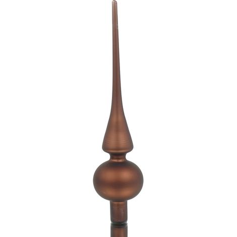 Weihnachtsbaumspitze Espressobraun matt Ø 6 cm 26 cm hoch - Glas