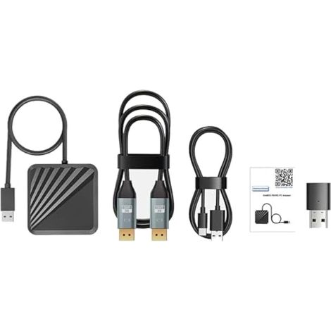 Adaptateur Bluetooth + récepteur pour PS VR2 vers PC Windows, kit adaptateur PC pour convertisseur PS5 VR2 avec câble d'alimentation USB-C et câble DisplayPort 1.4 HD (1/3)