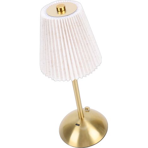 Kleine, plissierte Tischlampe aus Eisen und Stoff mit sanftem Licht, Nachttischlampe für Schlafzimmer und Wohnzimmer, Stil 1 (1/5)